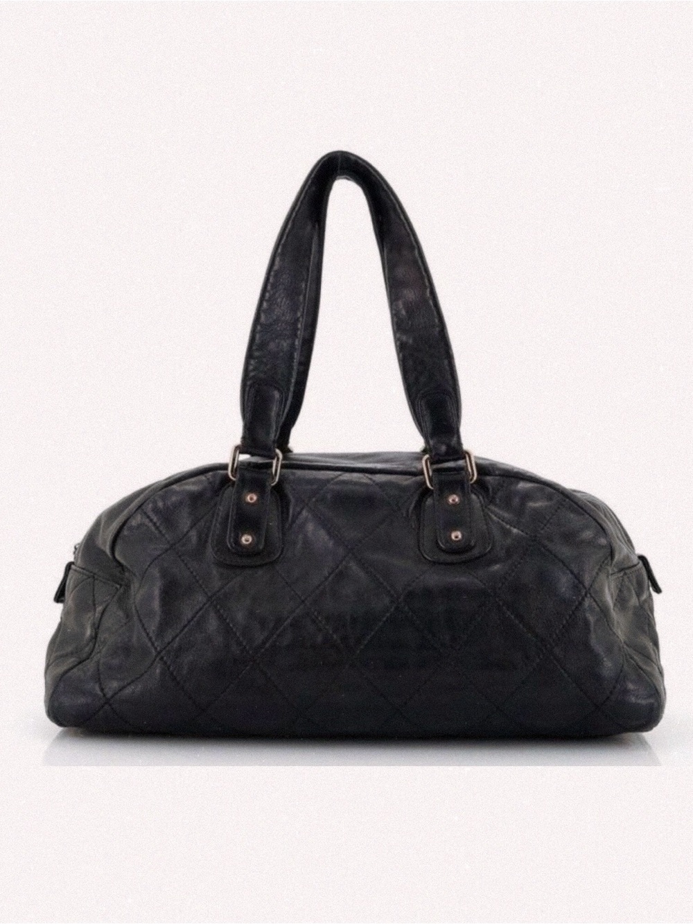 Chanel Cloudy Bundle Bowler Bag Quilted Lambskin Black Rose gold hardware